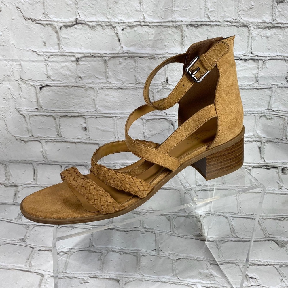 Franco Sarto camel suede strappy sandals sz 11